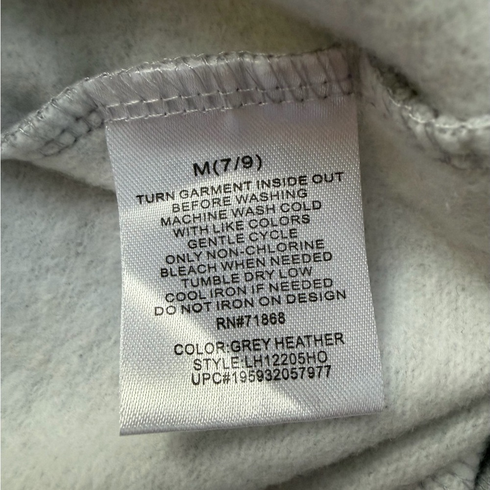 Disney Mickey and Friends Hoodie Juniors Medium 7-9 Heather Gray Sleeve Graphic - Picture 6 of 8
